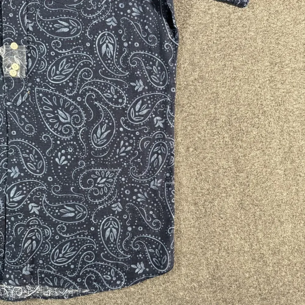 Polo Ralph Lauren Cambridge Shirt Mens Small Blue Paisley Linen Button Up